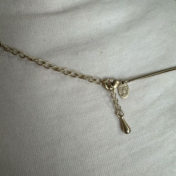 LIA SOPHIA necklace | coral gold rhinestone pendant | Kiam Family - Picture 6 of 7